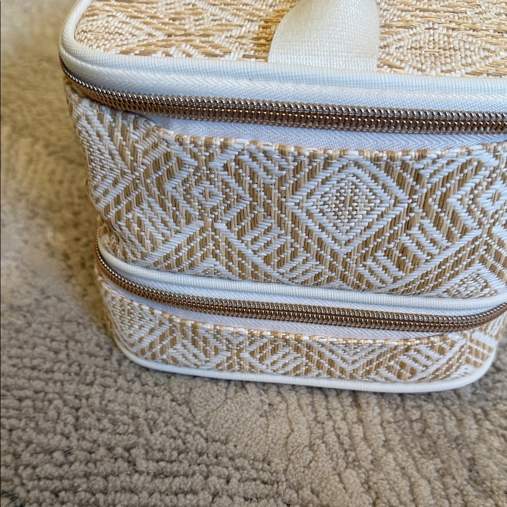 Stephanie Johnson BRAND NEW Tan and Cream Travel Case. (Original price $94) - Picture 5 of 12